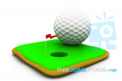 Golf Ball And Hole Stock Image