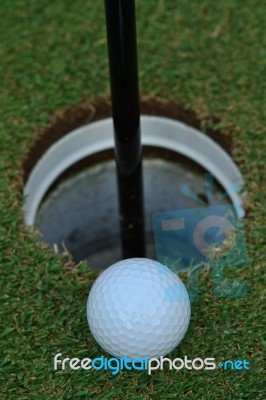 Golf Ball On Grass Stock Photo