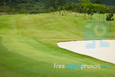 Golf Course At Thailand Stock Photo