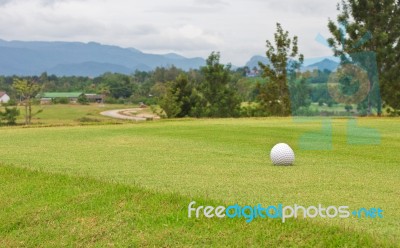 Golf Course In Thailand Stock Photo