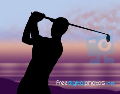 Golf Course Indicates Golf-club Recreation And Golfer Stock Image