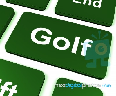 Golf Key Means Golfer Club Or Golfing Stock Image