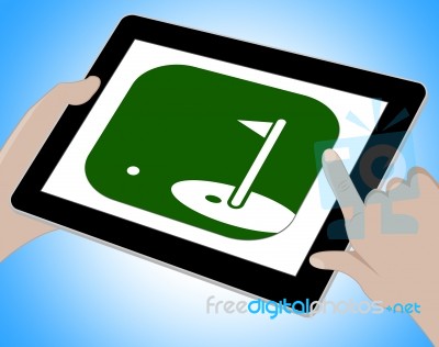 Golf Online Shows Internet Golfer 3d Illustration Stock Image