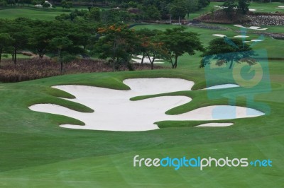 Golf Place With Nice Green Stock Photo