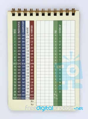 Golf Scorecard Stock Photo