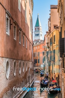 Gondolas In Venice Stock Photo