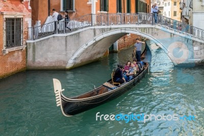 Gondolier Plying His Trade Stock Photo