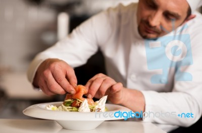 Gonna Finish Delicious Smoked Salmon ! Stock Photo