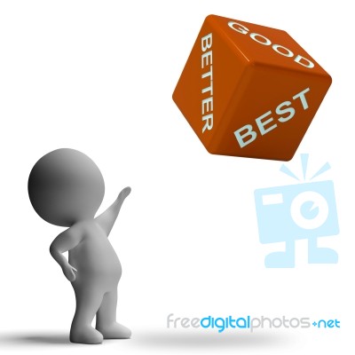 Good Better Best Dice Representing Ratings Stock Image