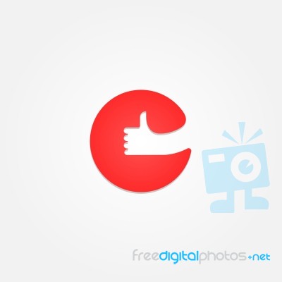 Good Sign And C- Letter Icon Abstract Logo Design Stock Image