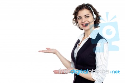 Gorgeous Executive Presenting Copy Space Stock Photo