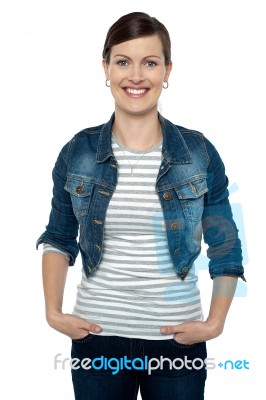 Gorgeous Middle Aged Woman In Trendy Clothes Stock Photo