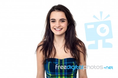 Gorgeous Teen In Sleeveless Dress Stock Photo