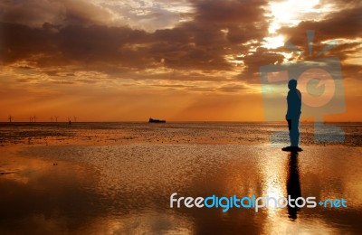 Gormley Statue Stock Photo