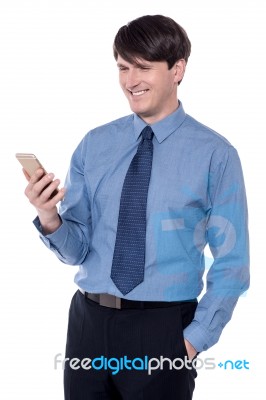 Got A Message From My Boss! Stock Photo