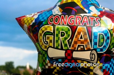 Graduate Congrats Balloon Stock Photo