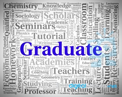 Graduate Word Indicating Passing Degree And Text Stock Image