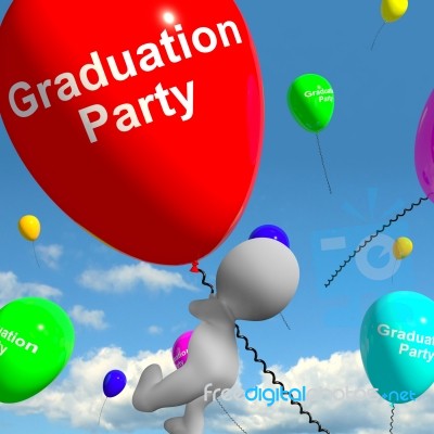 Graduation Balloons Showing School College Or University Graduat… Stock Image