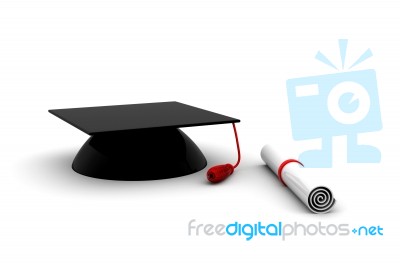 Graduation Cap Diploma Stock Image