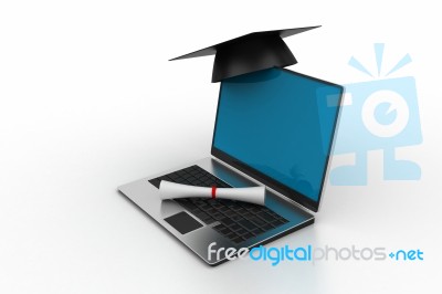 Graduation Hat And Diploma Stock Image