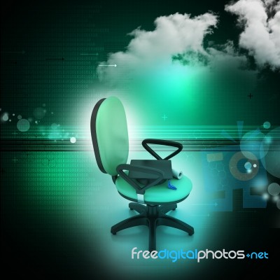 Graduation Hat In Office Chair Stock Image