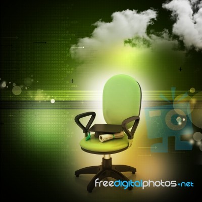 Graduation Hat In Office Chair Stock Image