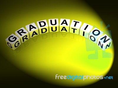 Graduation Letters Show Finishing And Passing Studies Stock Image