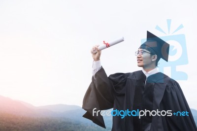 Graduation Student Commencement University Degree Concept, Group… Stock Photo