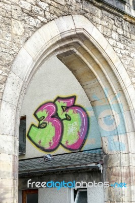 Graffiti On A Building In Weimar Stock Photo