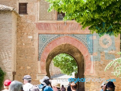 Granada, Andalucia/spain - May 7 : Entrance Arch At The Alhambra… Stock Photo