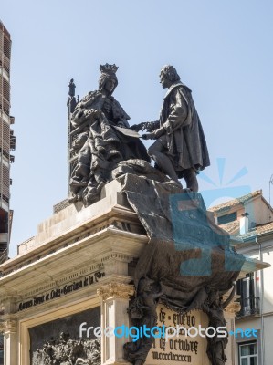 Granada, Andalucia/spain - May 7 : Monument To Ferdinand And Isa… Stock Photo