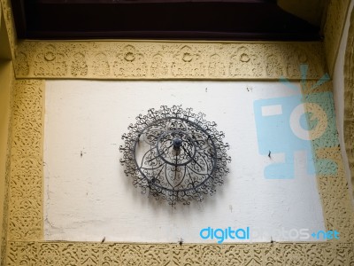 Granada, Andalucia/spain - May 7 : Old Metal Wall Decoration In Stock Photo