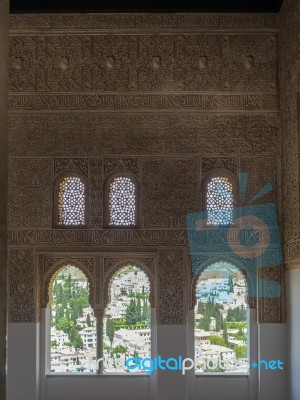 Granada, Andalucia/spain - May 7 : Part Of The Alhambra  Palace Stock Photo