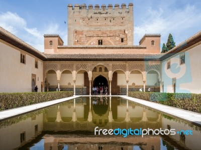 Granada, Andalucia/spain - May 7 : Part Of The Alhambra  Palace Stock Photo