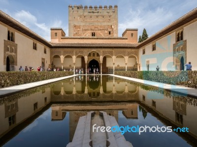 Granada, Andalucia/spain - May 7 : Part Of The Alhambra  Palace Stock Photo