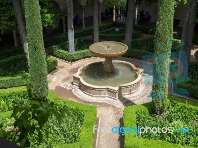 Granada, Andalucia/spain - May 7 : Part Of The Alhambra  Palace Stock Photo