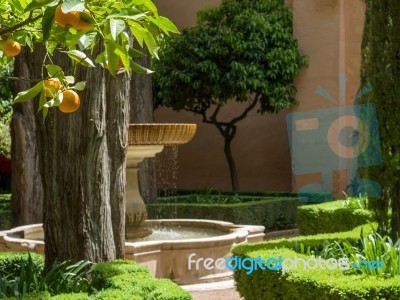 Granada, Andalucia/spain - May 7 : Part Of The Alhambra Palace I… Stock Photo