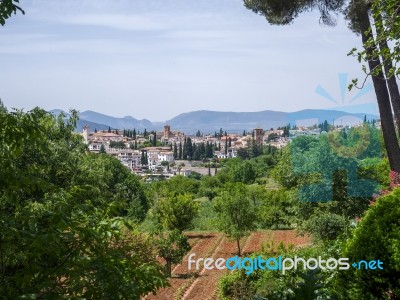 Granada, Andalucia/spain - May 7 :view From The Alhambra Palace Stock Photo