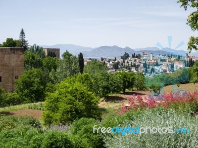 Granada, Andalucia/spain - May 7 : View From The Alhambra Palace… Stock Photo