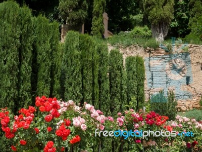 Granada, Andalucia/spain - May 7 : View Of The Alhambra Palace G… Stock Photo