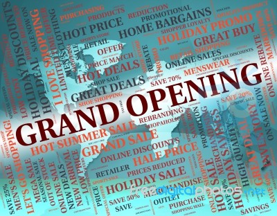 Grand Opening Indicating Text Introduction And Startup Stock Image