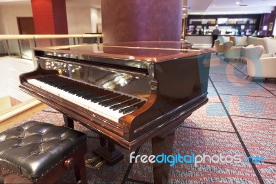 Grand Piano At Hotel Stock Photo