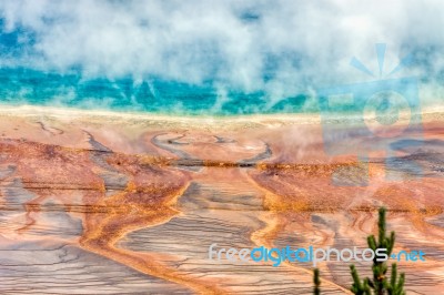 Grand Prismatic Spring Stock Photo