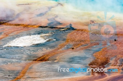 Grand Prismatic Spring Stock Photo