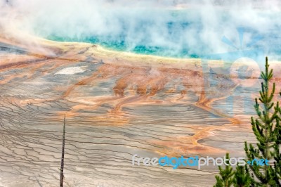 Grand Prismatic Spring Stock Photo