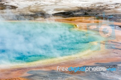 Grand Prismatic Spring Stock Photo