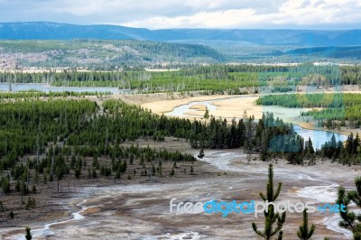 Grand Prismatic Spring Stock Photo