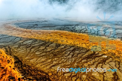 Grand Prismatic Spring Stock Photo