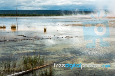 Grand Prismatic Spring Stock Photo