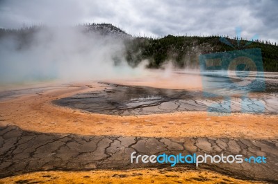 Grand Prismatic Spring Stock Photo